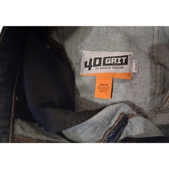 40 Grit by Duluth Trading Mens Jeans 28x32 Dark Wash Blue Denim Standard Fit - Picture 6 of 12